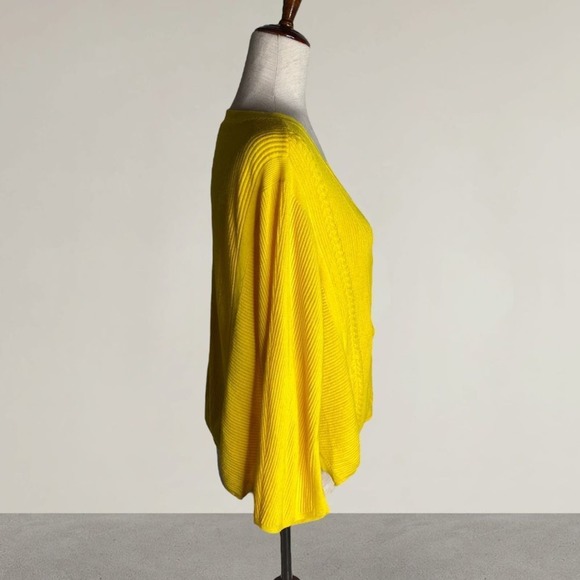 Cabi #5637 Sunny Sweater Yellow Button Snap Front Ribbed Cardigan Crop Womens - Picture 5 of 8